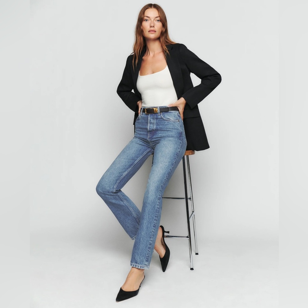 Reformation Blue Straight Leg Jeans